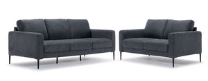 Alden Sofa and Loveseat Set - Charcoal