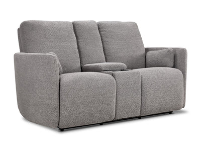 Alexis Power Reclining Loveseat with Console - Grey
