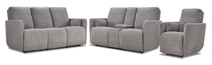 Alexis Power Reclining Sofa, Loveseat and Recliner Set - Grey