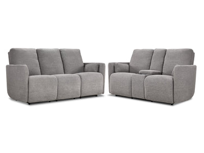Alexis Power Reclining Sofa and Loveseat Set - Grey