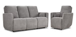 Alexis Power Reclining Sofa and Recliner Set - Grey