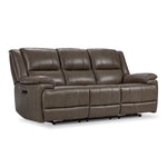 Allie Leather Dual Power Reclining Sofa and Loveseat Set - Mocha