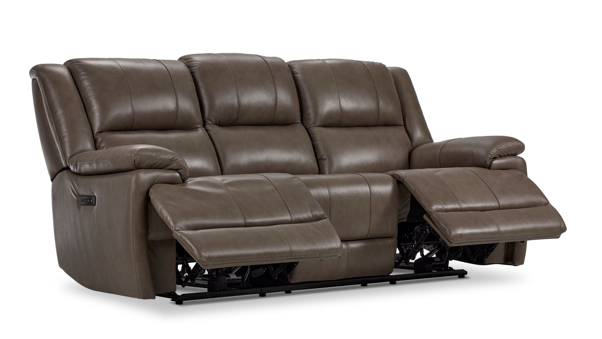 LaLito② Allie Leather Dual Power Reclining Sofa - Mocha | Leon's