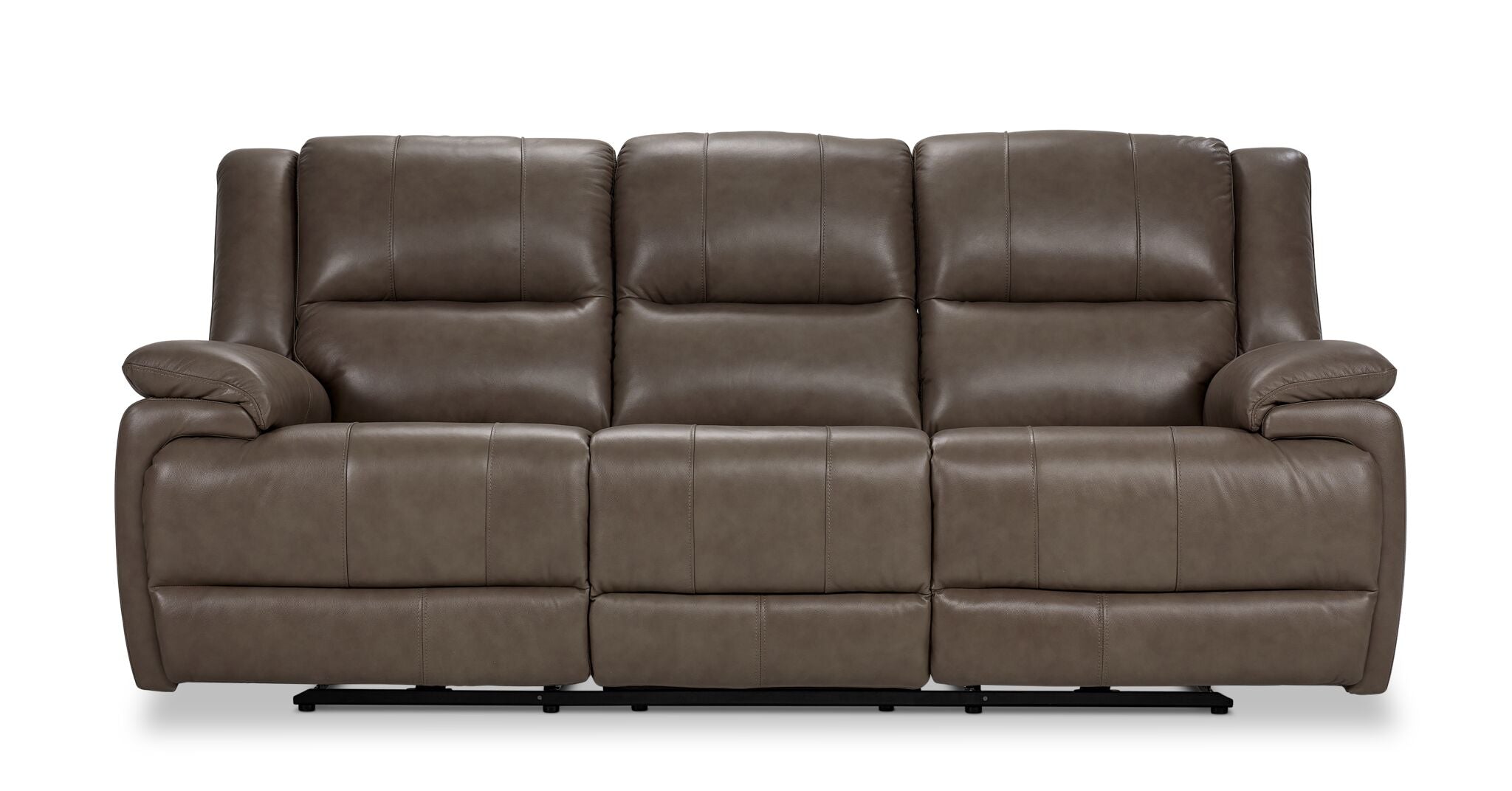 LaLito② Allie Leather Dual Power Reclining Sofa - Mocha | Leon's