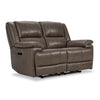 Allie Leather Dual Power Reclining Loveseat - Mocha