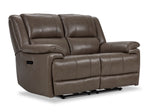 Allie Leather Dual Power Reclining Sofa, Loveseat and Recliner Set - Mocha