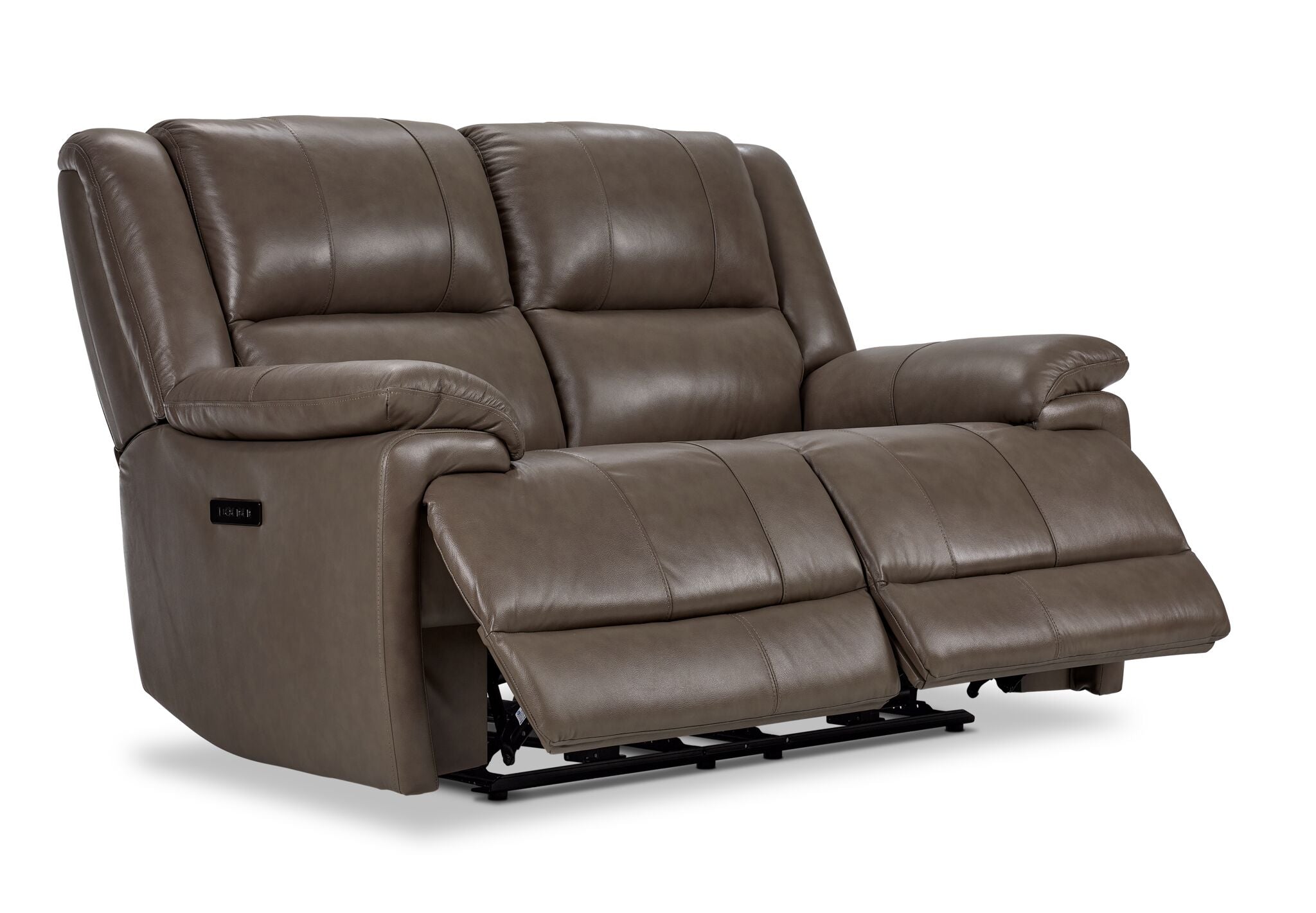 leonoah Allie Leather Dual Power Reclining Loveseat - Mocha | Leon's