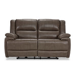 Allie Leather Dual Power Reclining Loveseat - Mocha