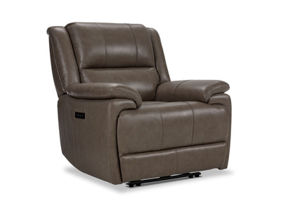 Allie Leather Dual Power Recliner - Mocha