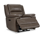 Allie Leather Dual Power Recliner - Mocha