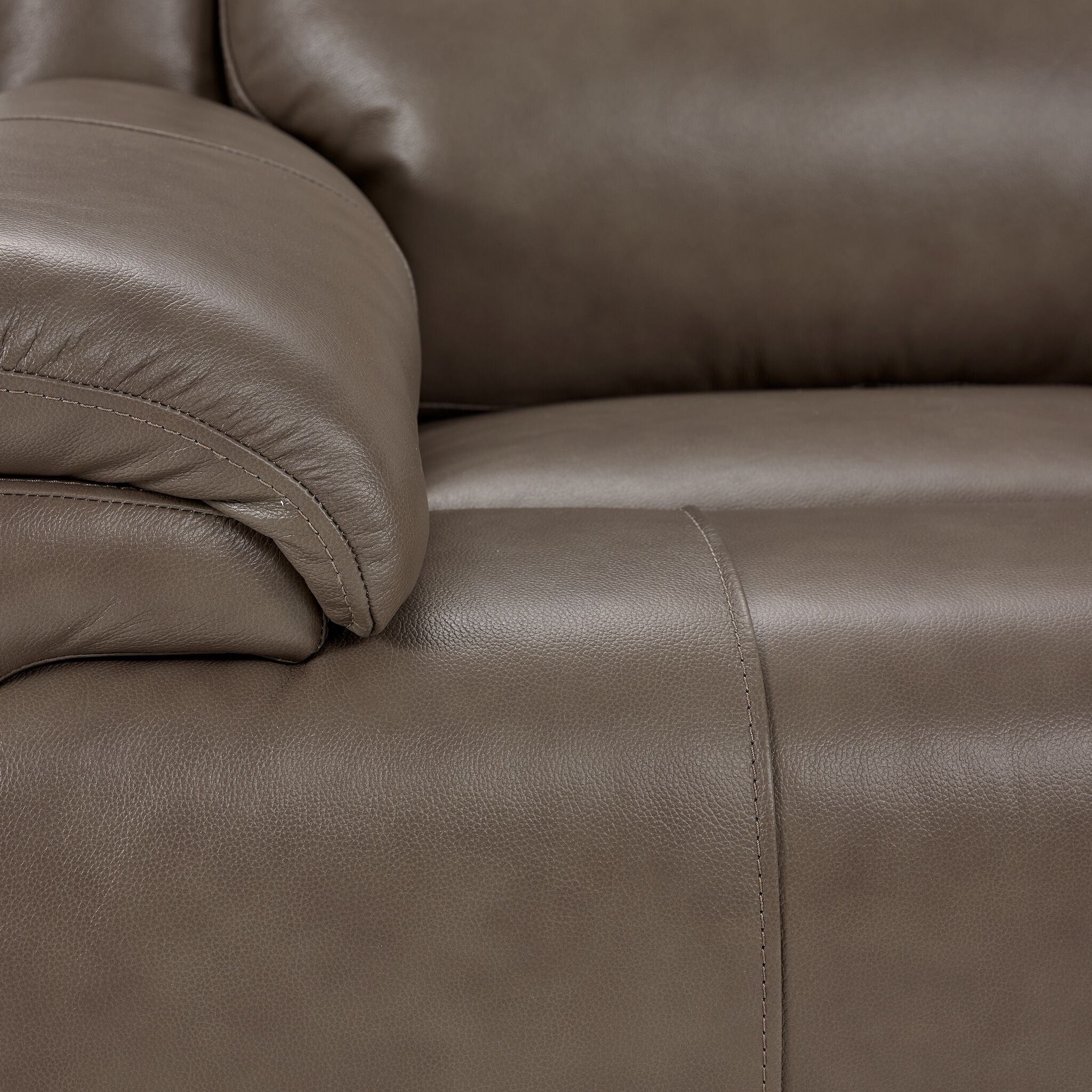 Allie Leather Dual Power Reclining Sofa - Mocha