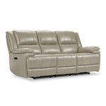 Allie Leather Dual Power Reclining Sofa, Loveseat and Recliner Set - Fog