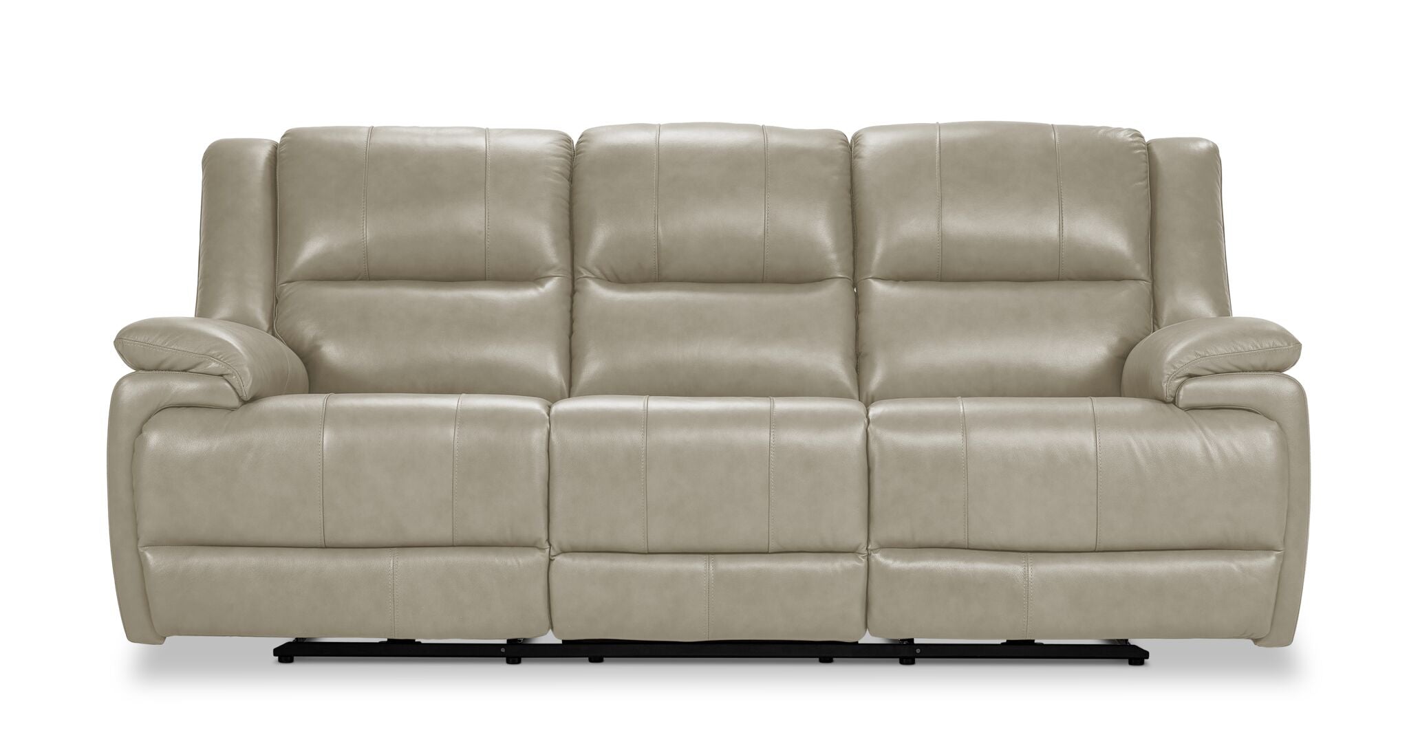 Allie Leather Dual Power Reclining Sofa - Fog