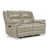 Allie Leather Dual Power Reclining Loveseat - Fog