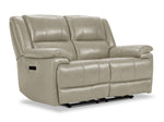 Allie Leather Dual Power Reclining Sofa, Loveseat and Recliner Set - Fog