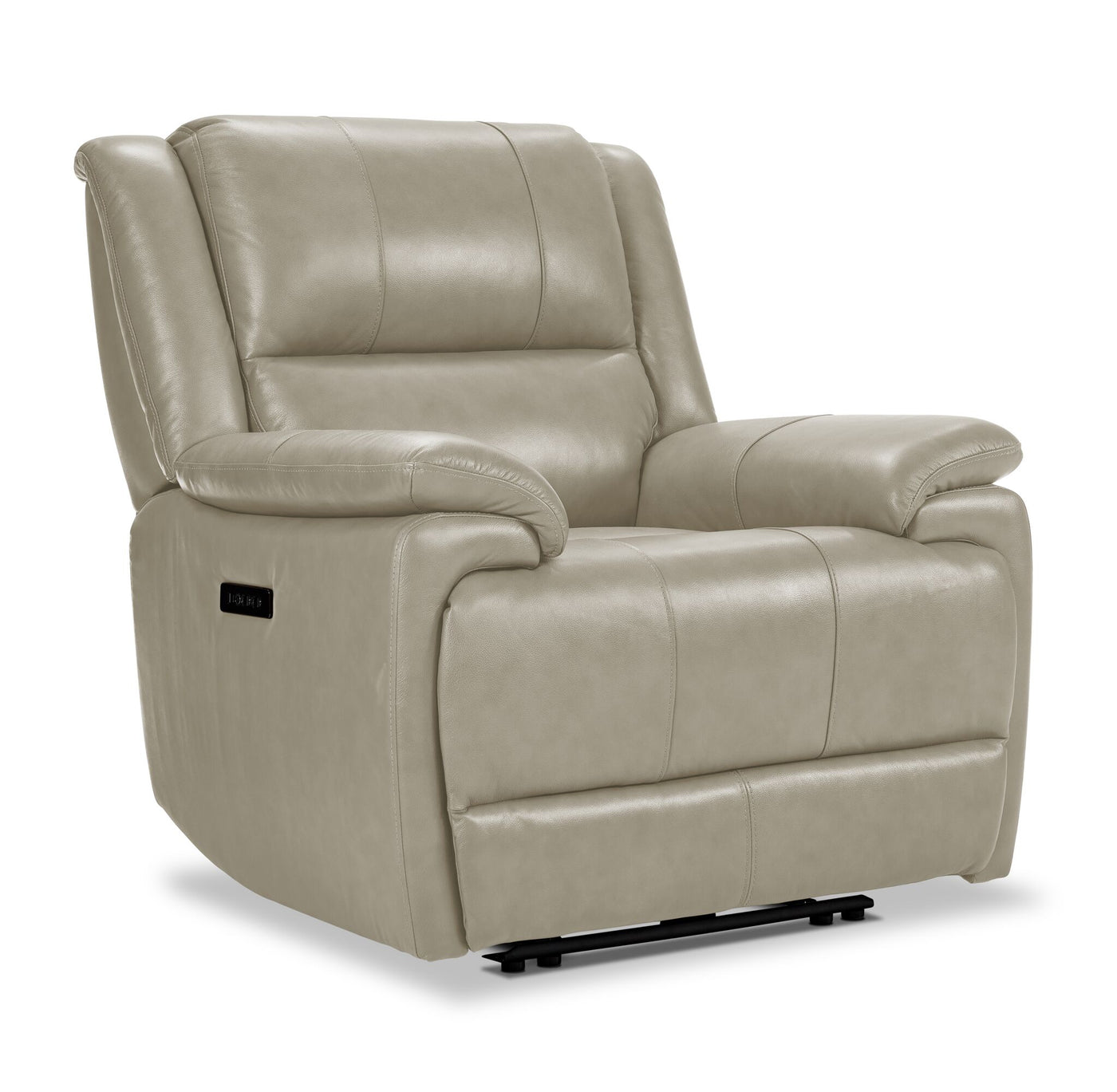 Allie Leather Dual Power Reclining Sofa and Recliner Set - Fog