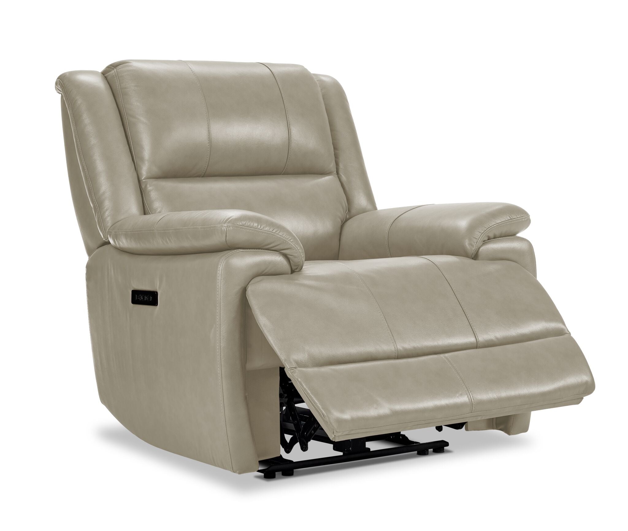 Allie Leather Dual Power Recliner - Fog
