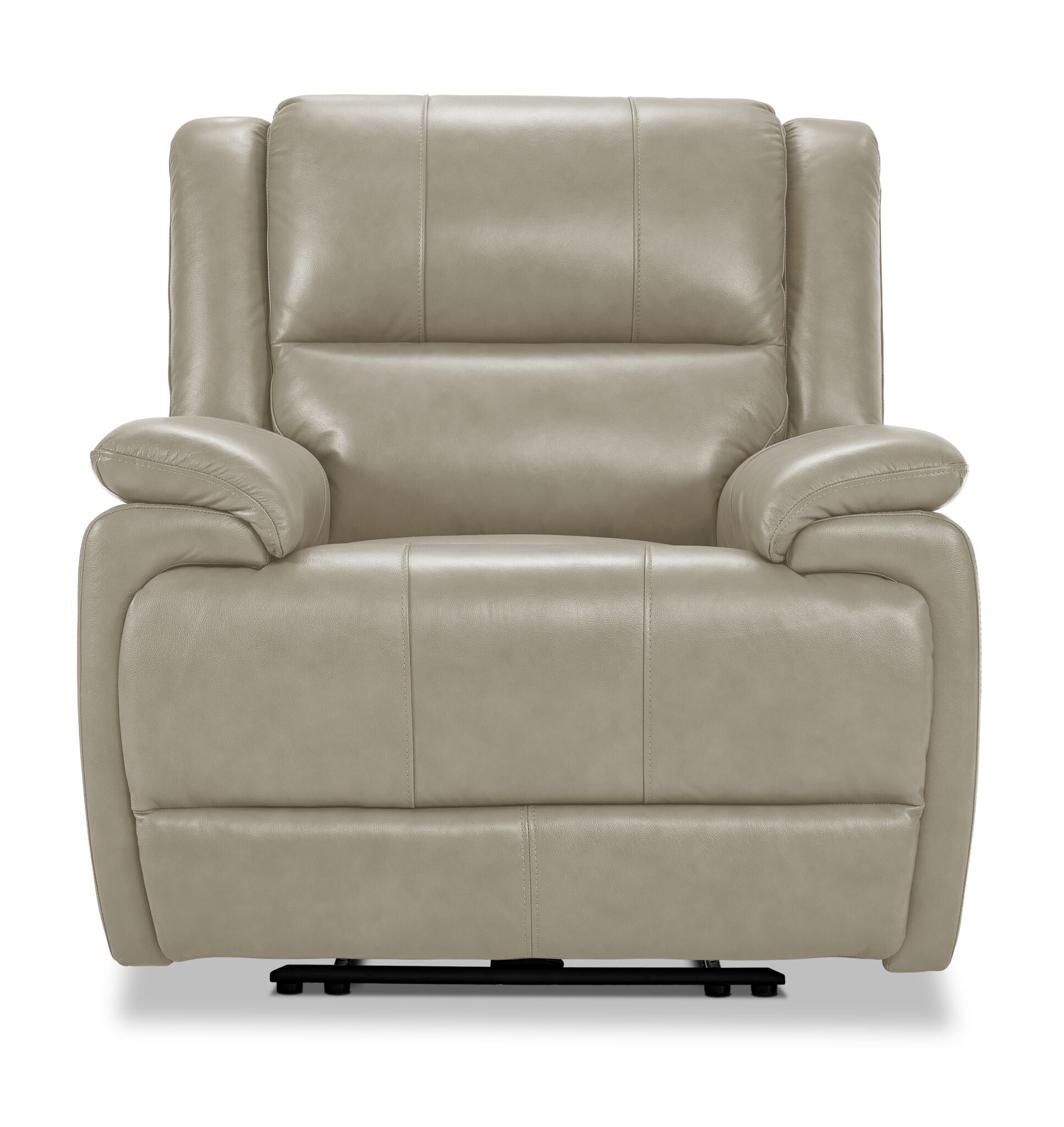Allie Leather Dual Power Recliner - Fog