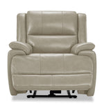 Allie Leather Dual Power Recliner - Fog