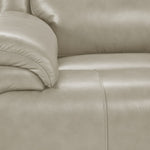 Allie Leather Dual Power Reclining Sofa and Loveseat Set - Fog