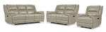 Allie Leather Dual Power Reclining Sofa, Loveseat and Recliner Set - Fog