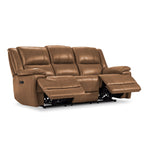 Allie Leather Dual Power Reclining Sofa - Canyon