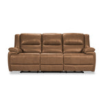 Allie Leather Dual Power Reclining Sofa - Canyon
