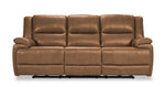 Allie Leather Dual Power Reclining Sofa - Canyon