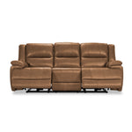 Allie Leather Dual Power Reclining Sofa - Canyon