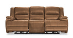 Allie Leather Dual Power Reclining Sofa - Canyon
