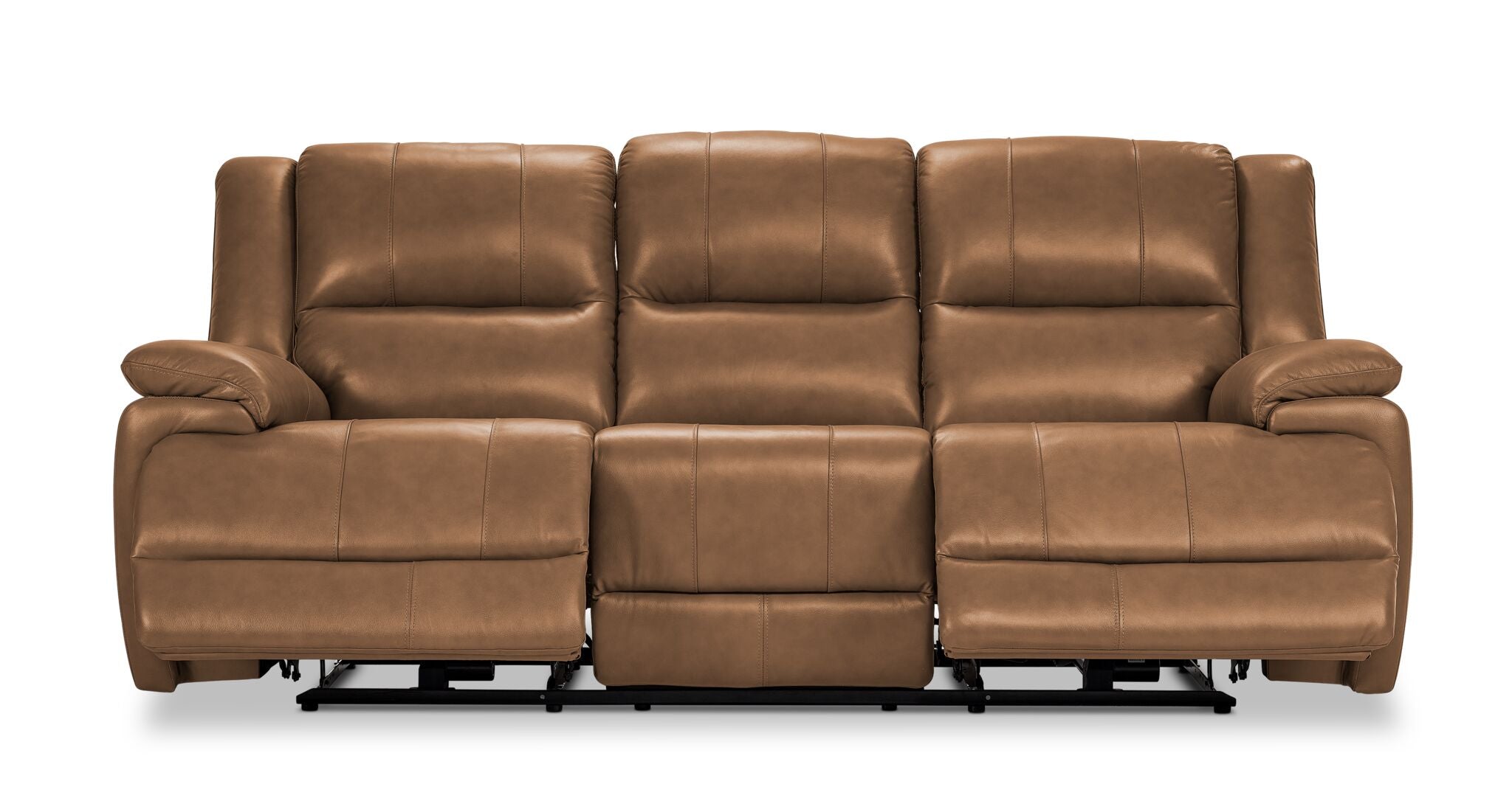 Allie Leather Dual Power Reclining Sofa - Canyon