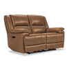 Allie Leather Dual Power Reclining Loveseat - Canyon