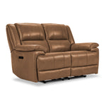 Allie Leather Dual Power Reclining Sofa, Loveseat and Recliner Set -Canyon