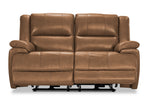 Allie Leather Dual Power Reclining Loveseat - Canyon