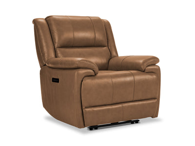 Allie Leather Dual Power Recliner - Canyon