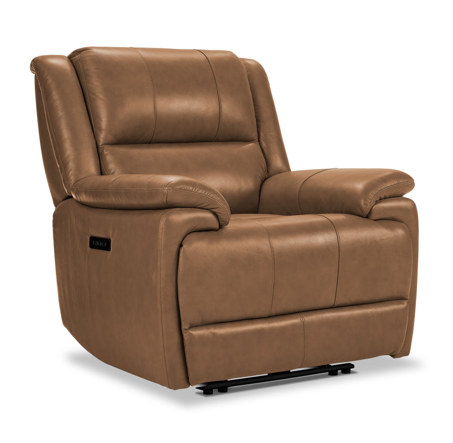 Allie Leather Dual Power Recliner - Canyon