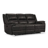 Allie Leather Dual Power Reclining Sofa - Granite