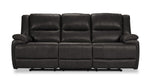 Allie Leather Dual Power Reclining Sofa - Granite