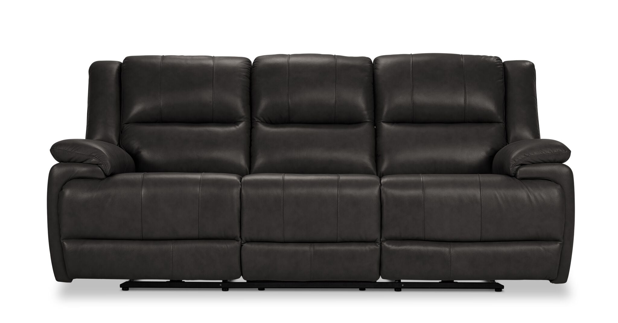 Allie Leather Dual Power Reclining Sofa - Granite