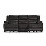 Allie Leather Dual Power Reclining Sofa - Granite