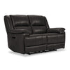 Allie Leather Dual Power Reclining Loveseat - Granite