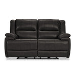 Allie Leather Dual Power Reclining Loveseat - Granite