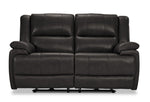 Allie Leather Dual Power Reclining Loveseat - Granite