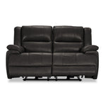 Allie Leather Dual Power Reclining Loveseat - Granite