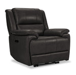Allie Leather Dual Power Reclining Sofa and Recliner Set - Granite