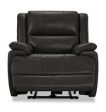 Allie Leather Dual Power Recliner - Granite