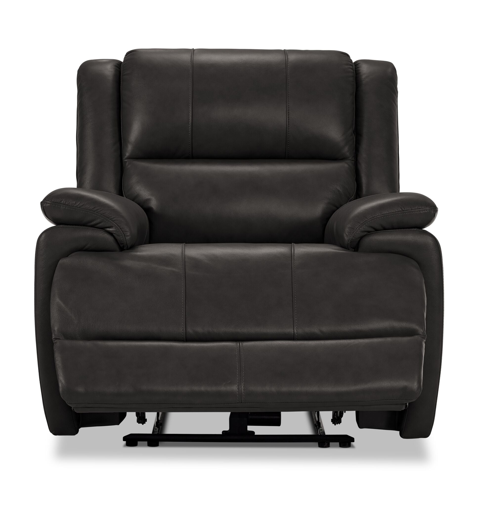 Allie Leather Dual Power Recliner - Granite