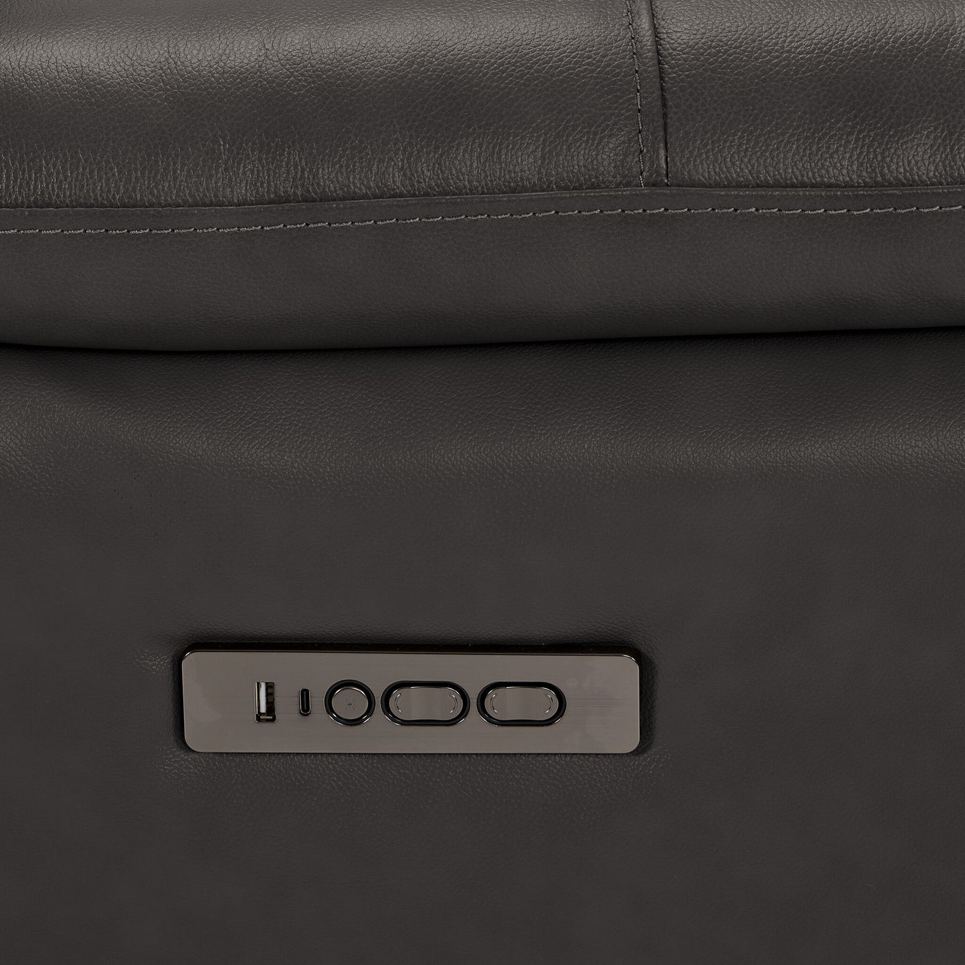 Allie Leather Dual Power Reclining Loveseat - Granite