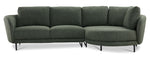 Ariana 2-Piece Sectional with Right Facing Chaise - Green