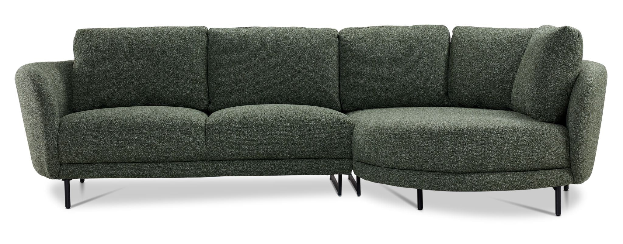 Ariana 2-Piece Sectional with Right Facing Chaise - Green